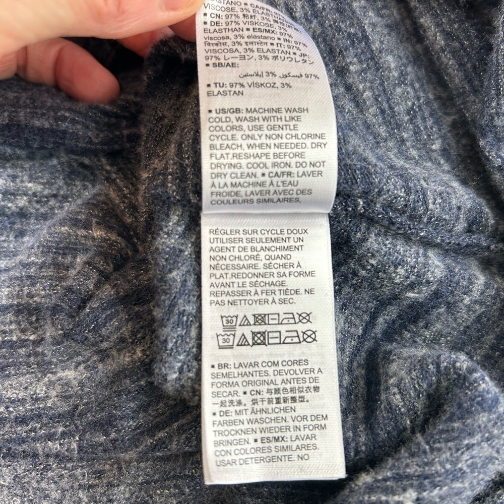 Daily Ritual Knit Dress Sz S Heathered Blue Navy Space Dye Athleisure Travel - Picture 7 of 9
